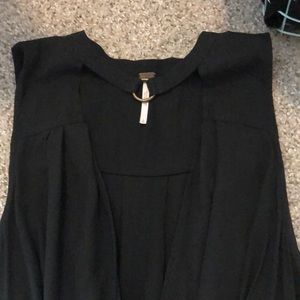 Black free people tank top with high neck clasp